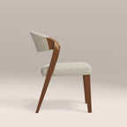 Kennedy Dining Chair | Speckled Stone Sustainable Boucle & Walnut