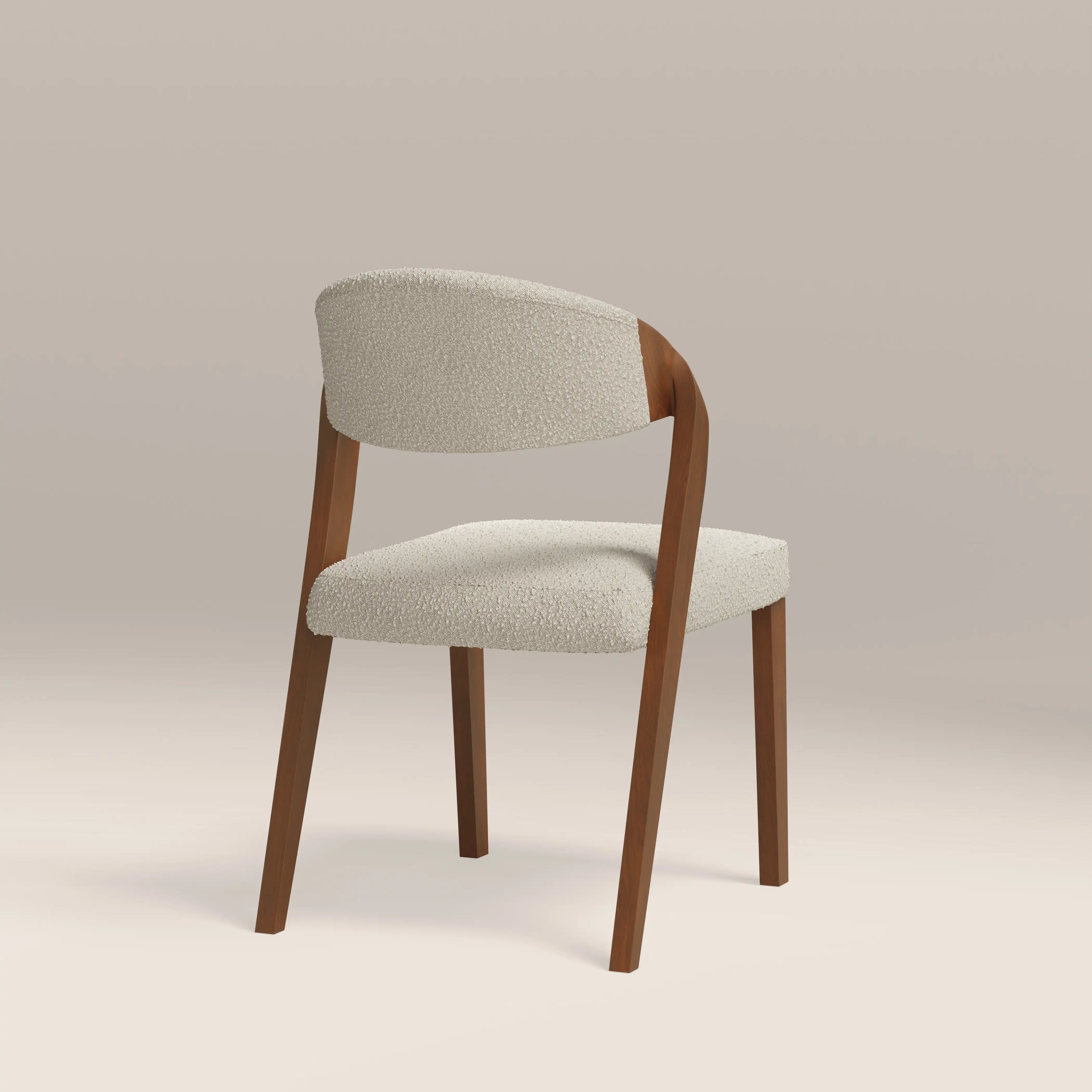 Kennedy Dining Chair | Speckled Stone Sustainable Boucle & Walnut