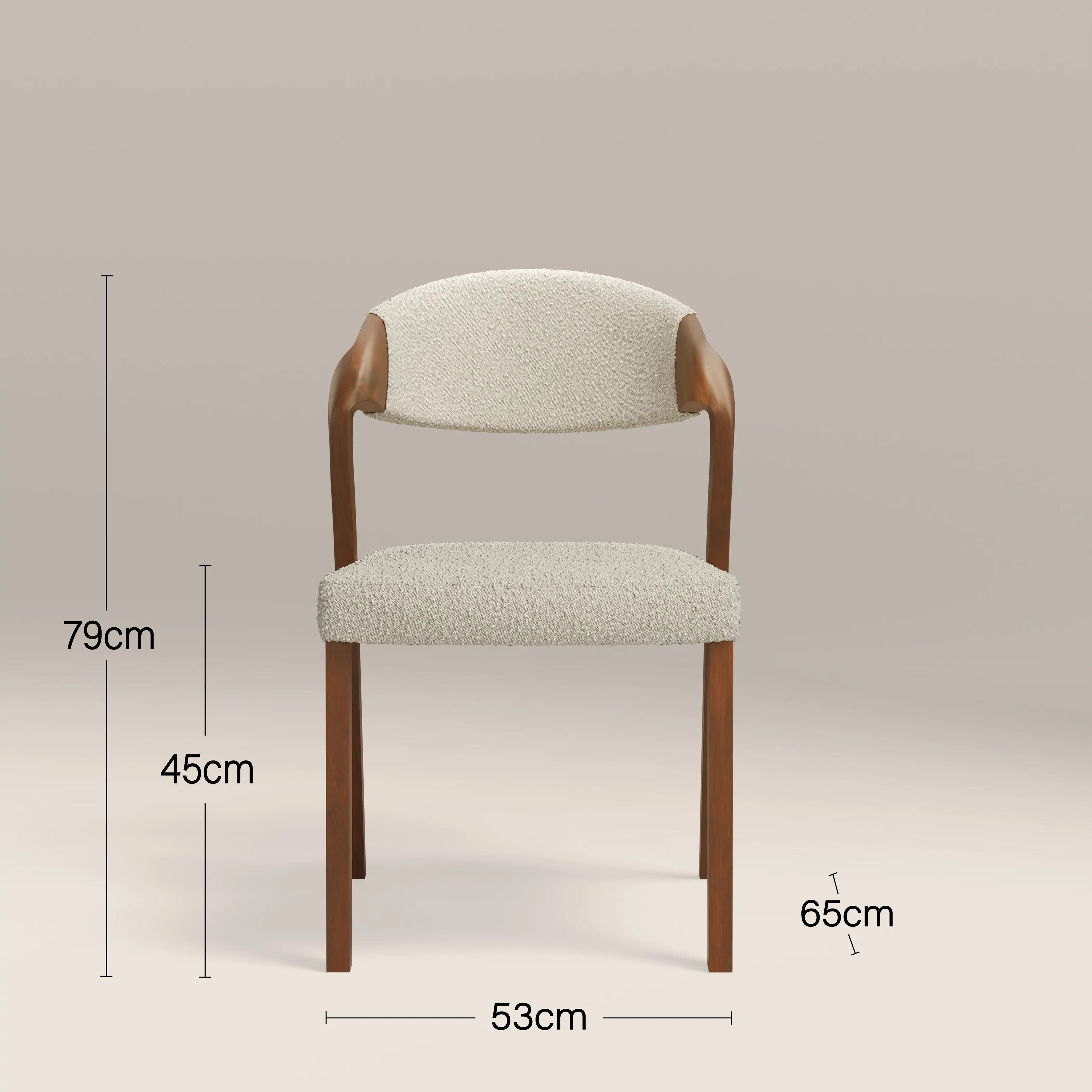 Kennedy Dining Chair | Speckled Stone Sustainable Boucle & Walnut