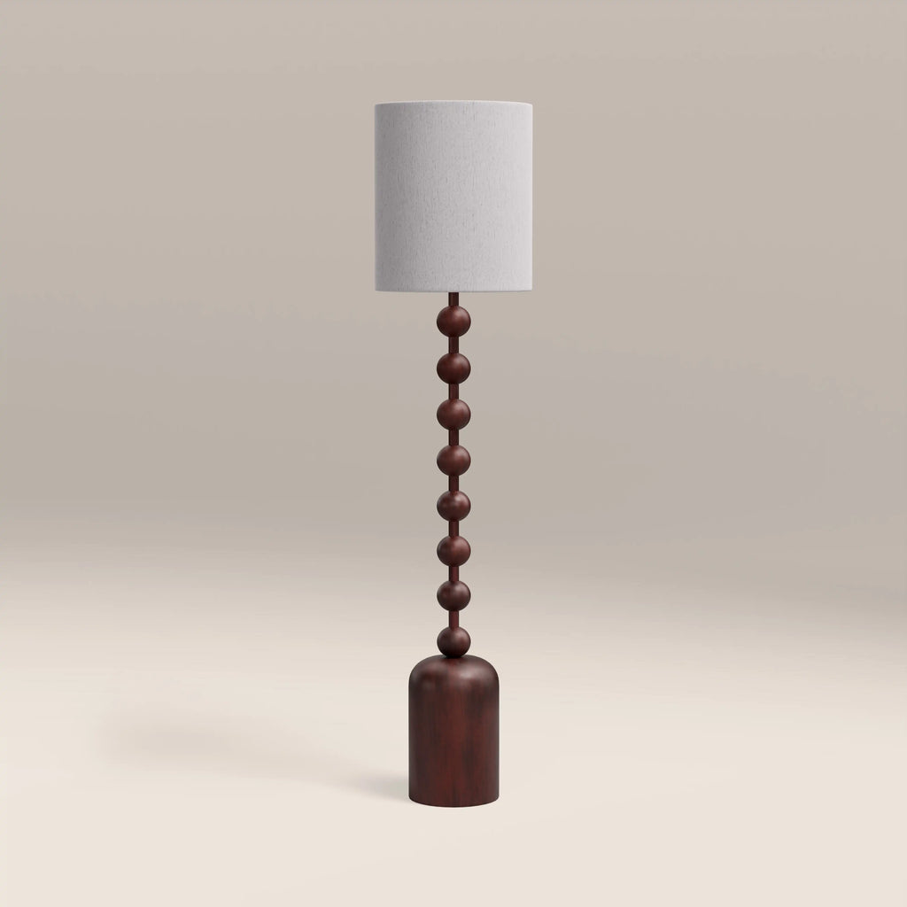Latimer Floor Lamp | Natural Linen & Walnut