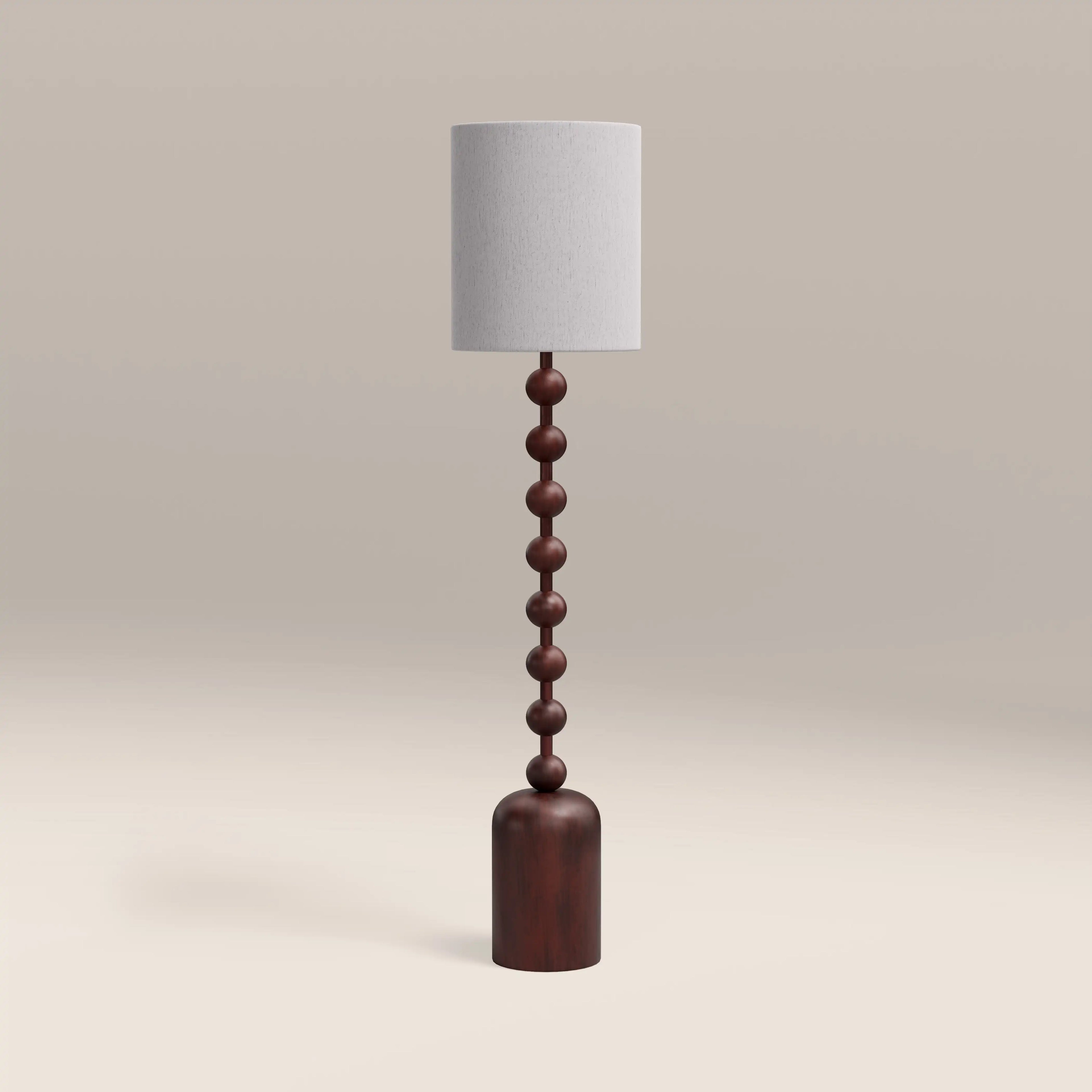 Latimer Floor Lamp | Natural Linen & Walnut
