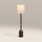 Latimer Floor Lamp | Natural Linen & Walnut