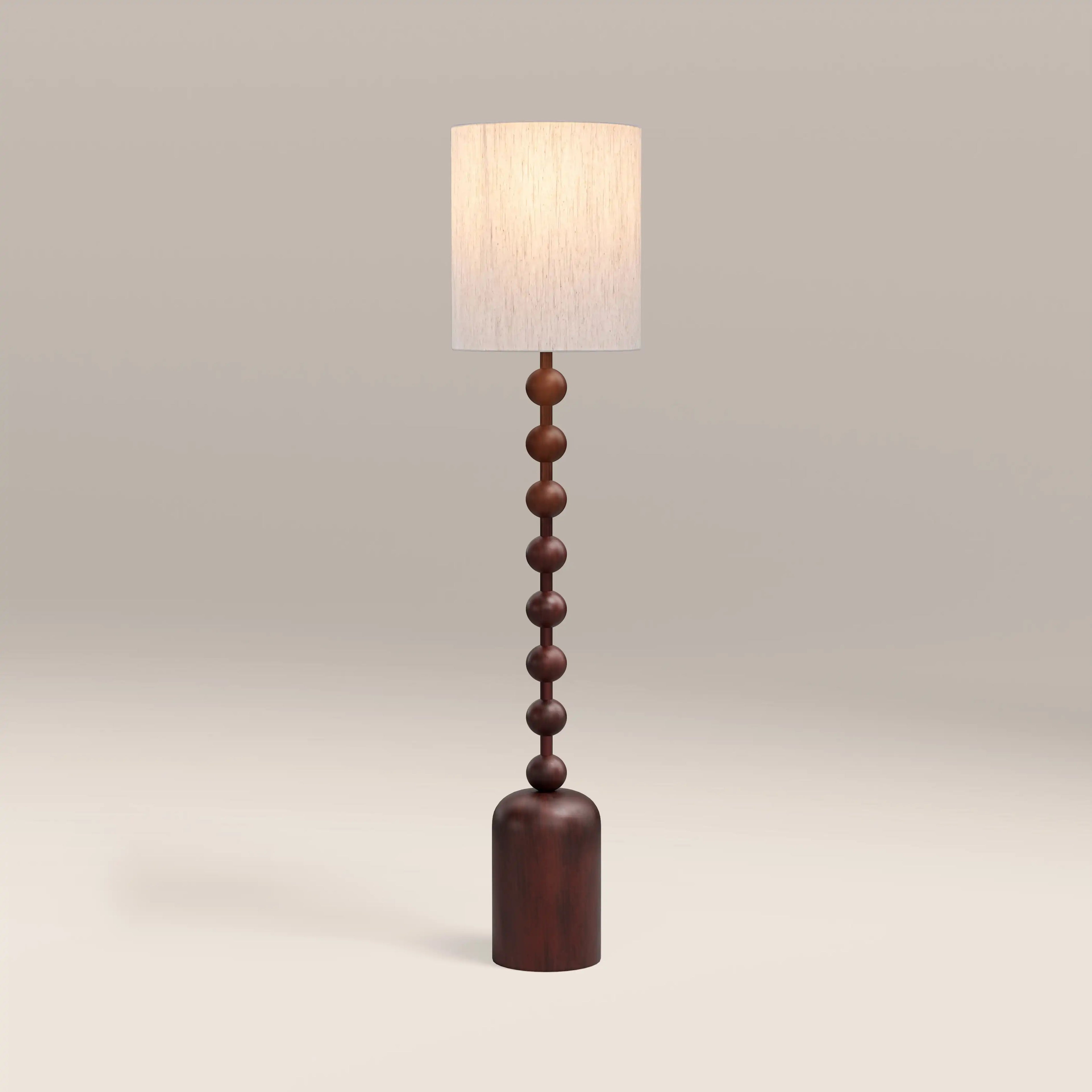 Latimer Floor Lamp | Natural Linen & Walnut