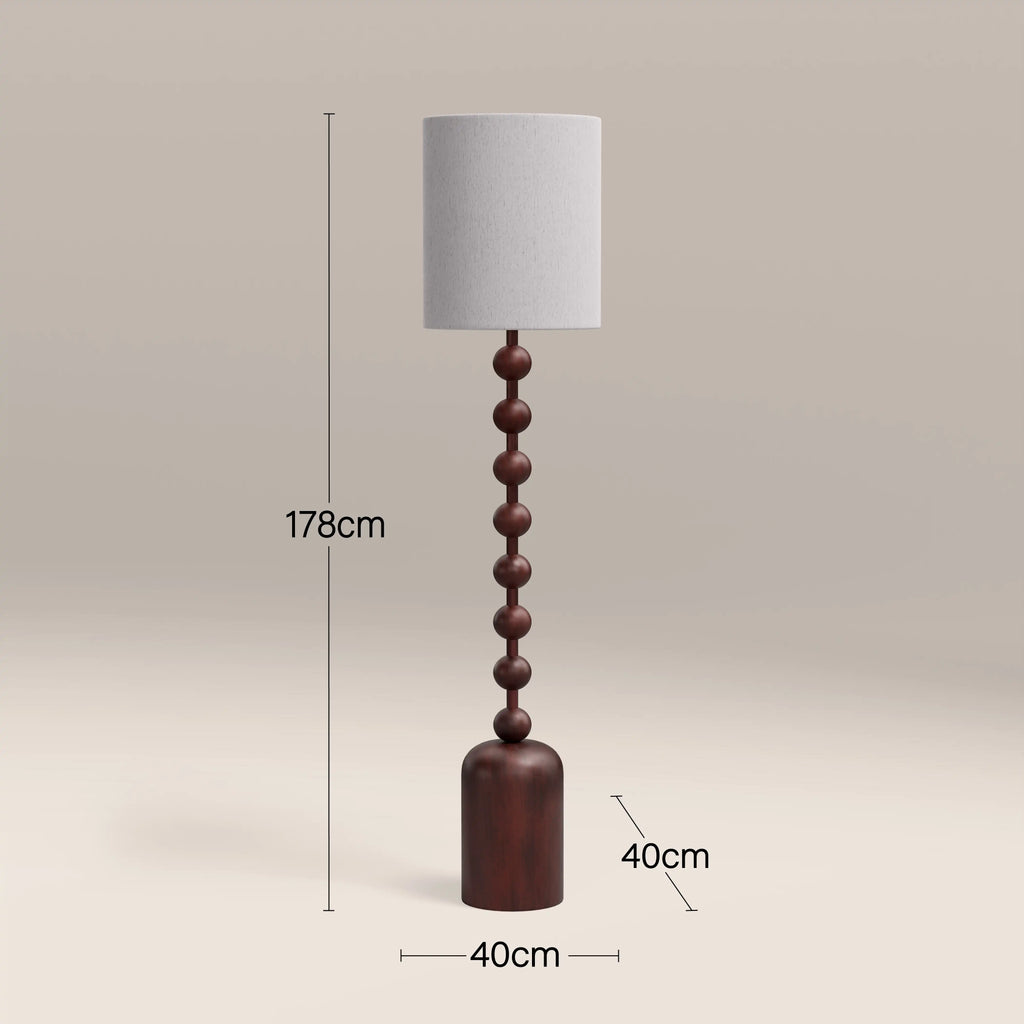 Latimer Floor Lamp | Natural Linen & Walnut
