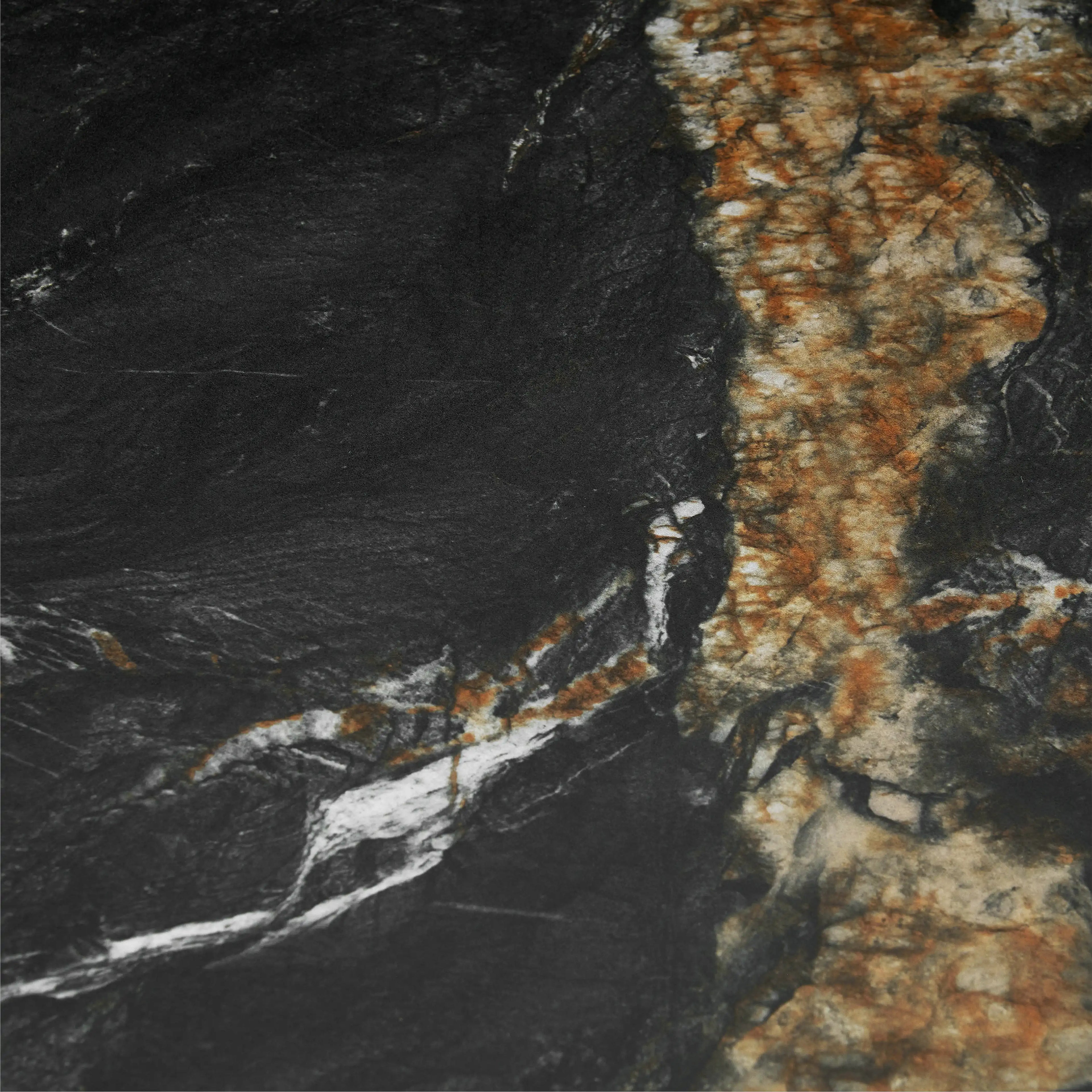 Lincoln 6-8 Seat Rectangle Extendable Dining Table | Black Marble Effect Sintered Stone & Black