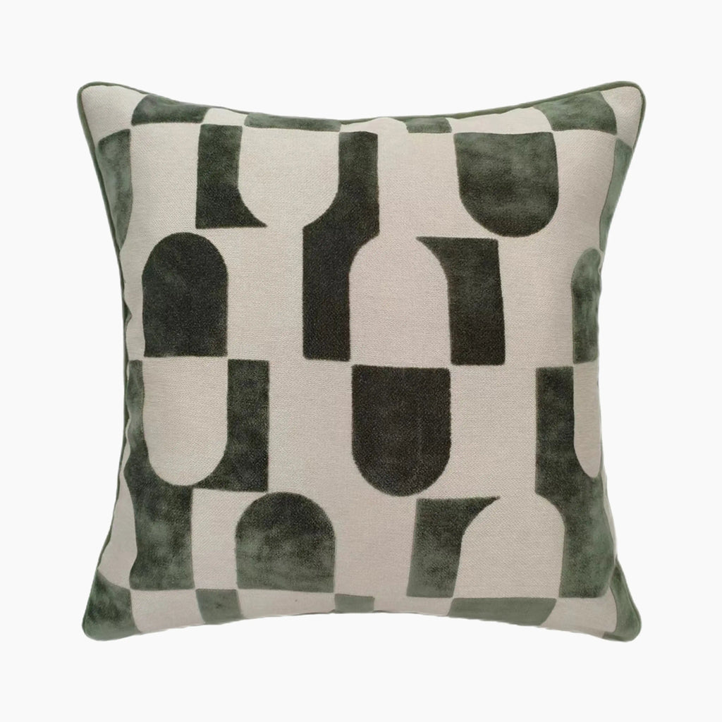 Alonzo Large Square Velvet Cushion | Sage Green
