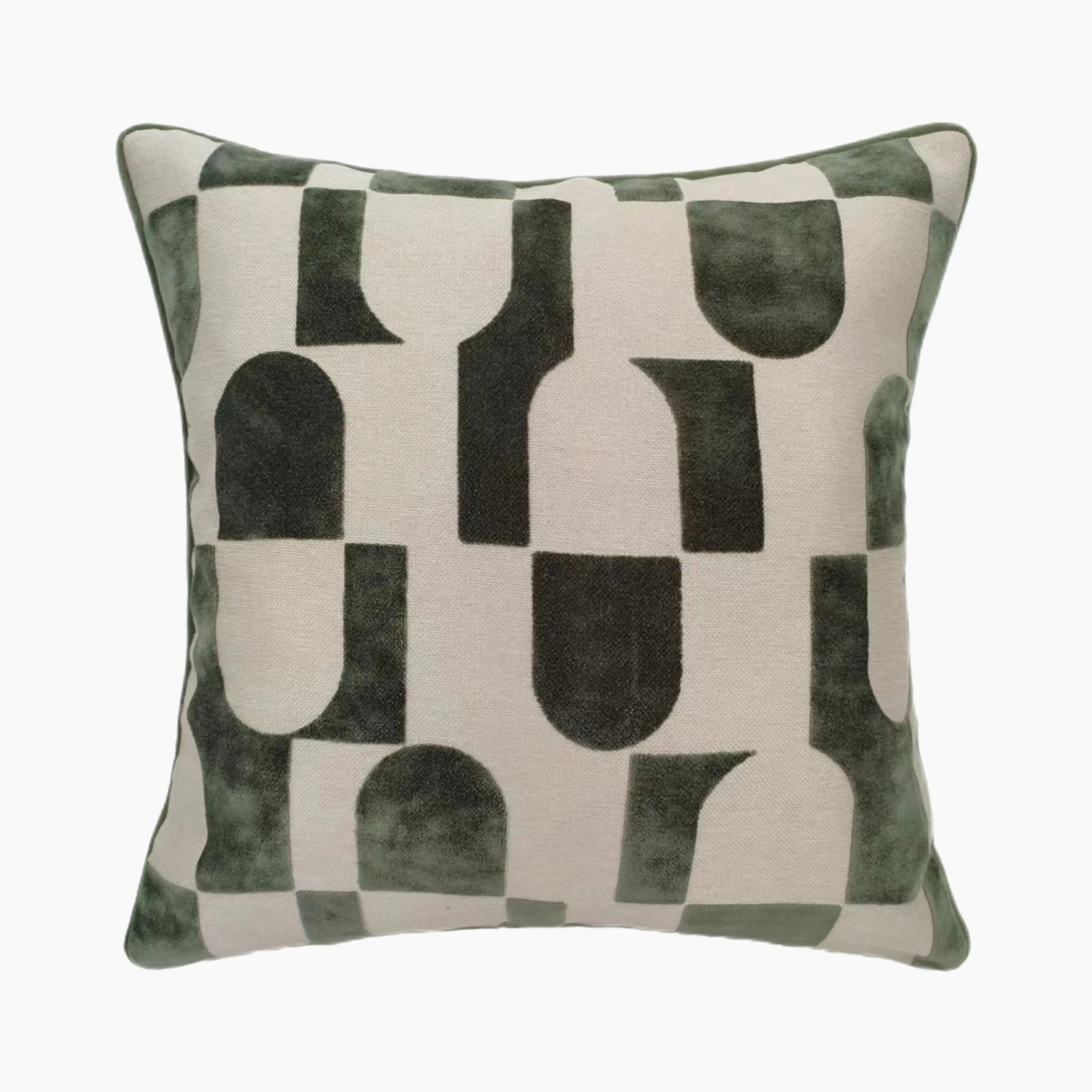 Alonzo Large Square Velvet Cushion | Sage Green