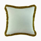 Hugo Large Square Fabric Cushion | Cream & Whiskey Brown