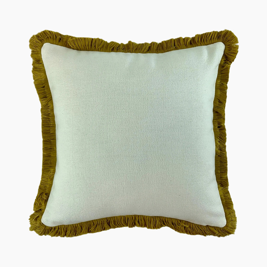 Hugo Large Square Fabric Cushion | Cream & Whiskey Brown
