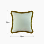 Hugo Large Square Fabric Cushion | Cream & Whiskey Brown