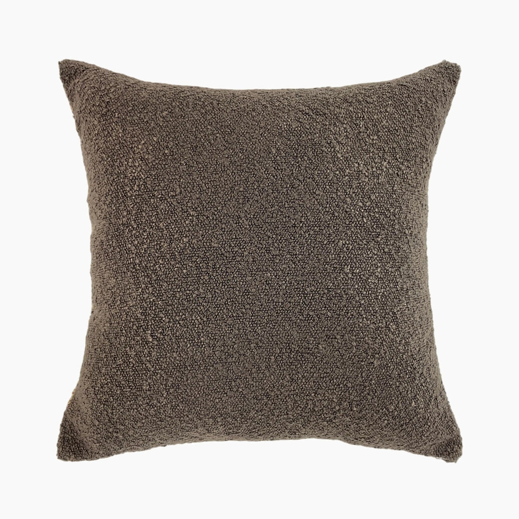 Charlie Square Boucle Cushion | Latte & Brown