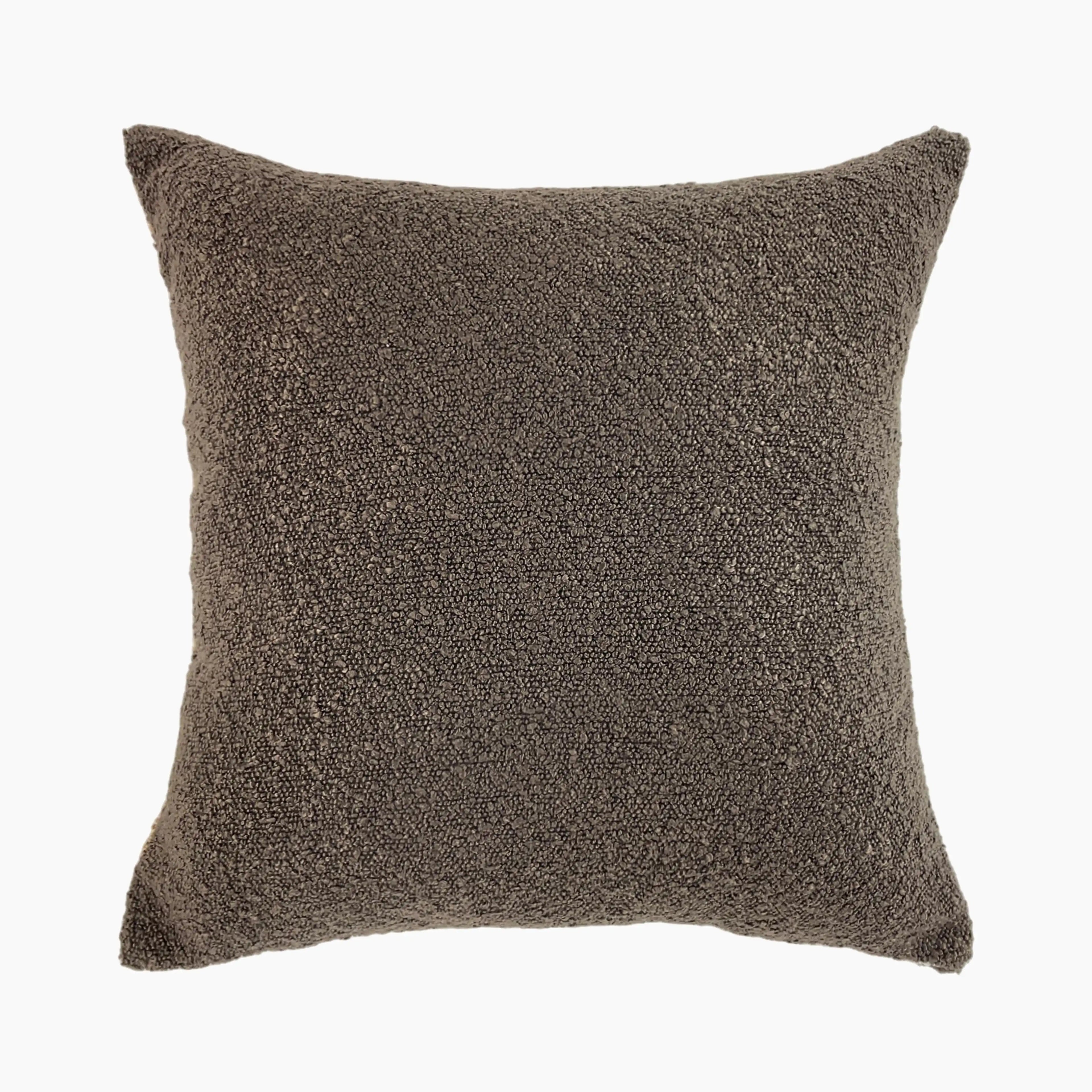 Charlie Square Boucle Cushion | Latte & Brown
