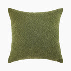 Charlie Square Boucle Cushion | Olive Green & Cream