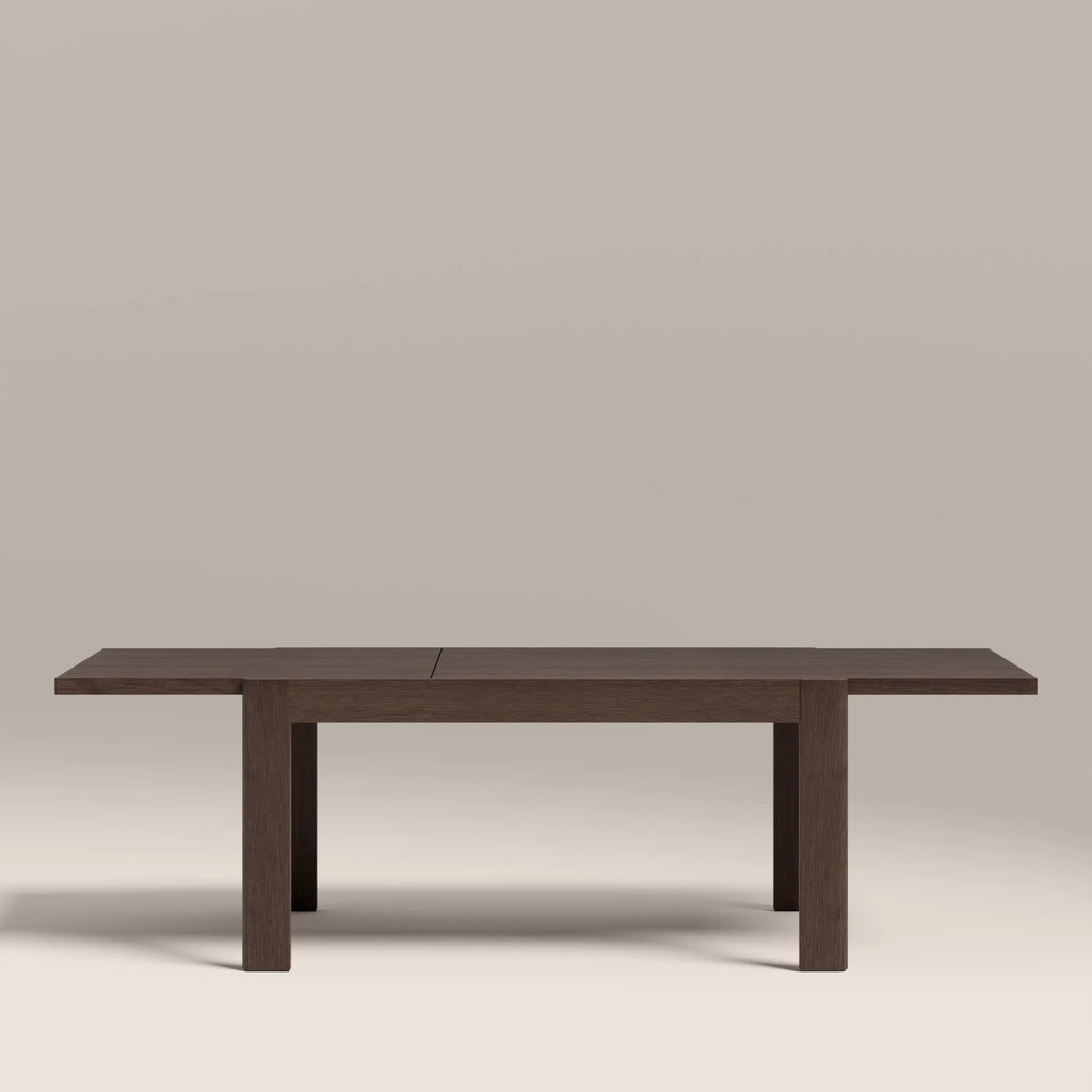 Ceva 6-10 Seat Rectangle Wooden Extendable Dining Table | Smoked Walnut