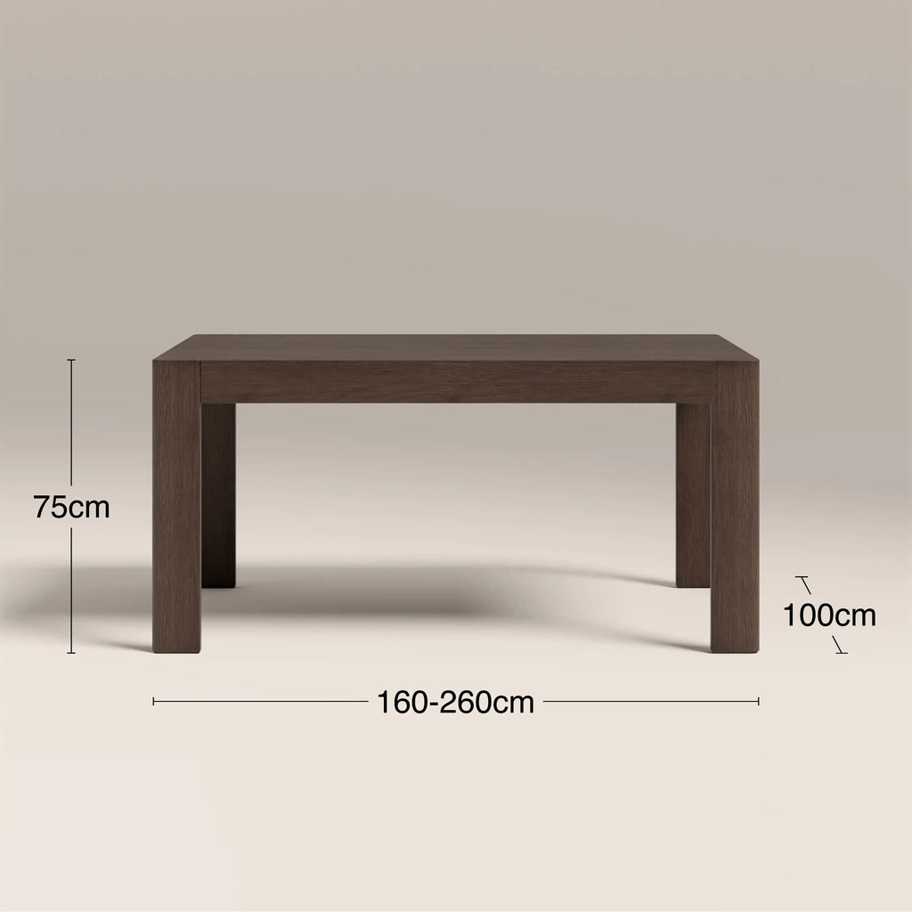 Ceva 6-10 Seat Rectangle Wooden Extendable Dining Table | Smoked Walnut