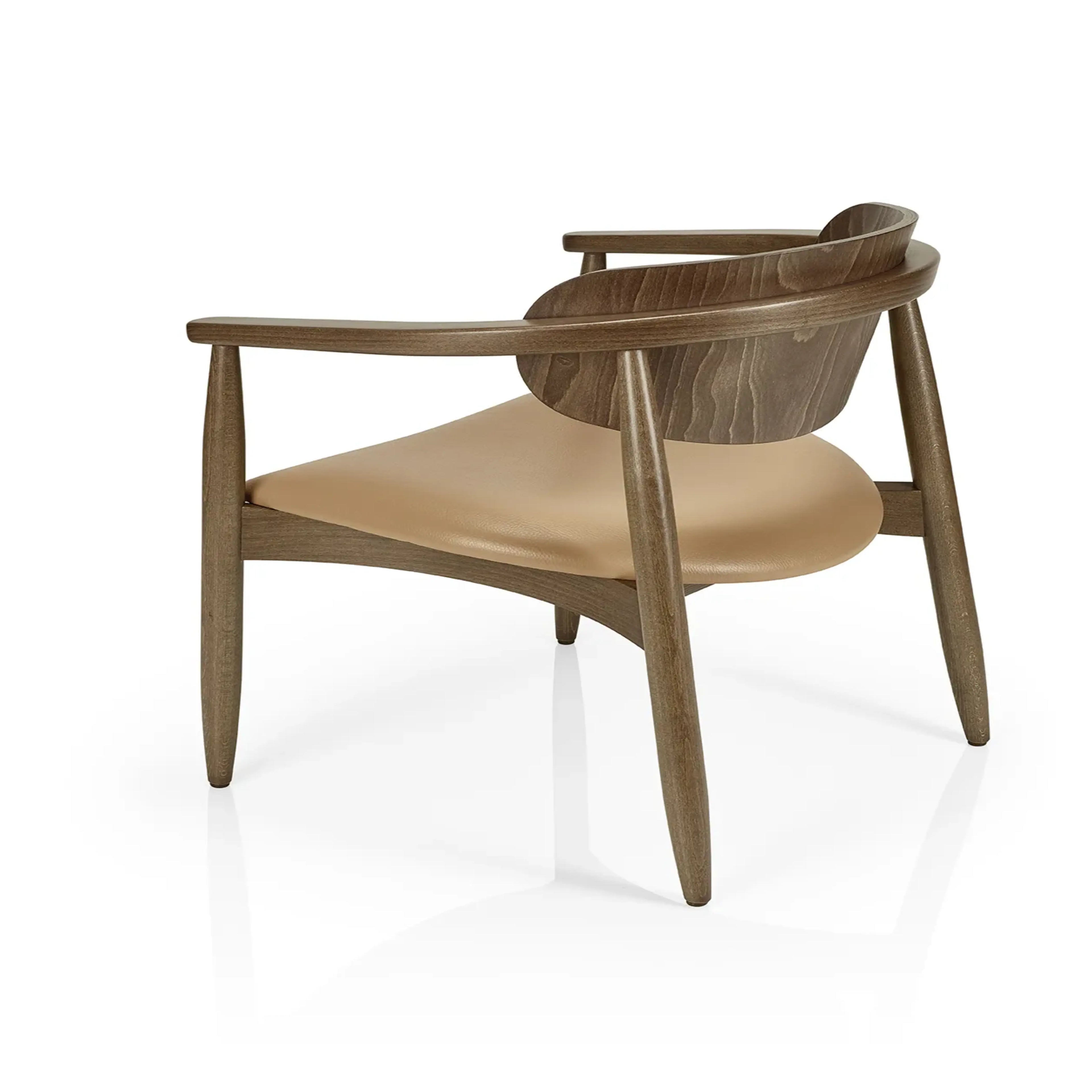 Emrik Wooden Lounge Chair | Upholstered Seat & Wide Backrest