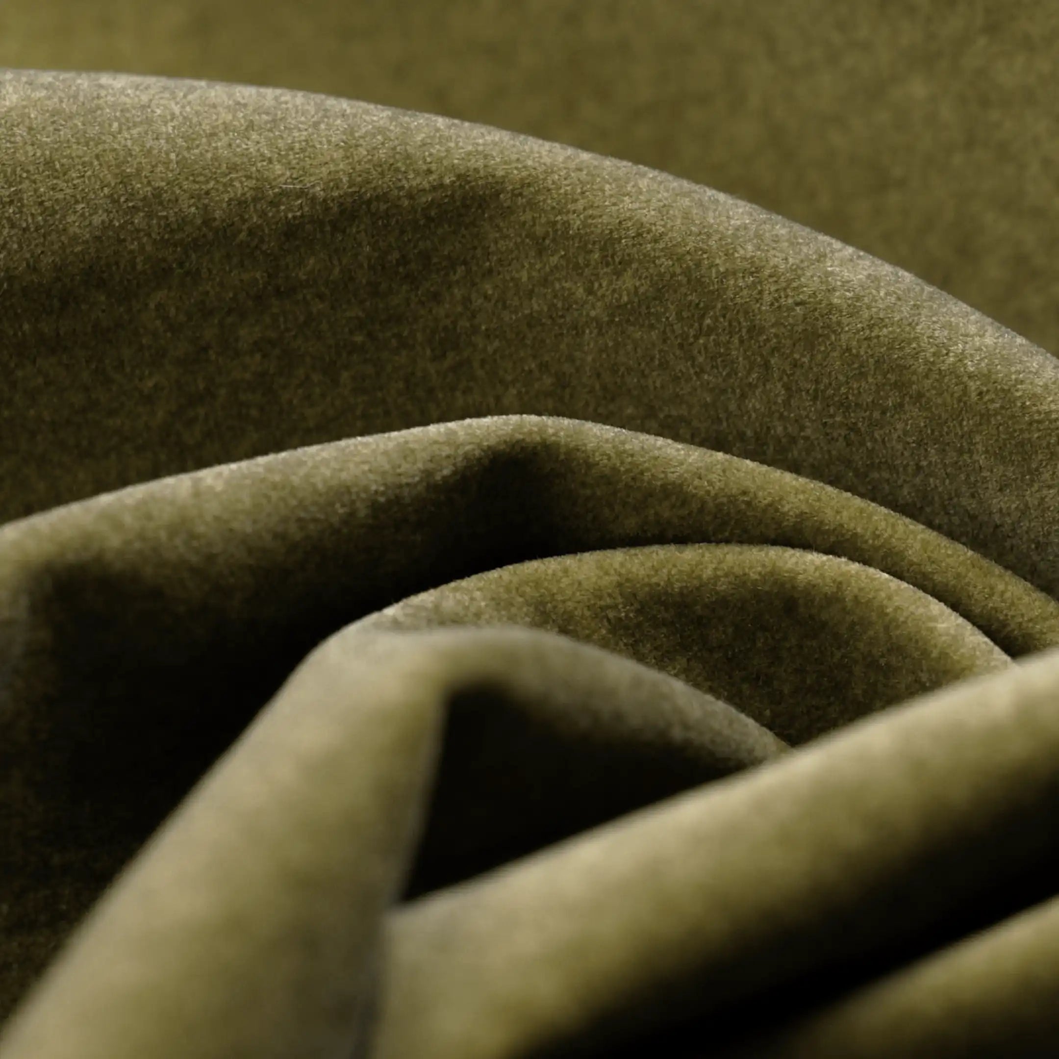 Halton Right Hand Chaise Sofa | Moss Green Sustainable Mohair Velvet